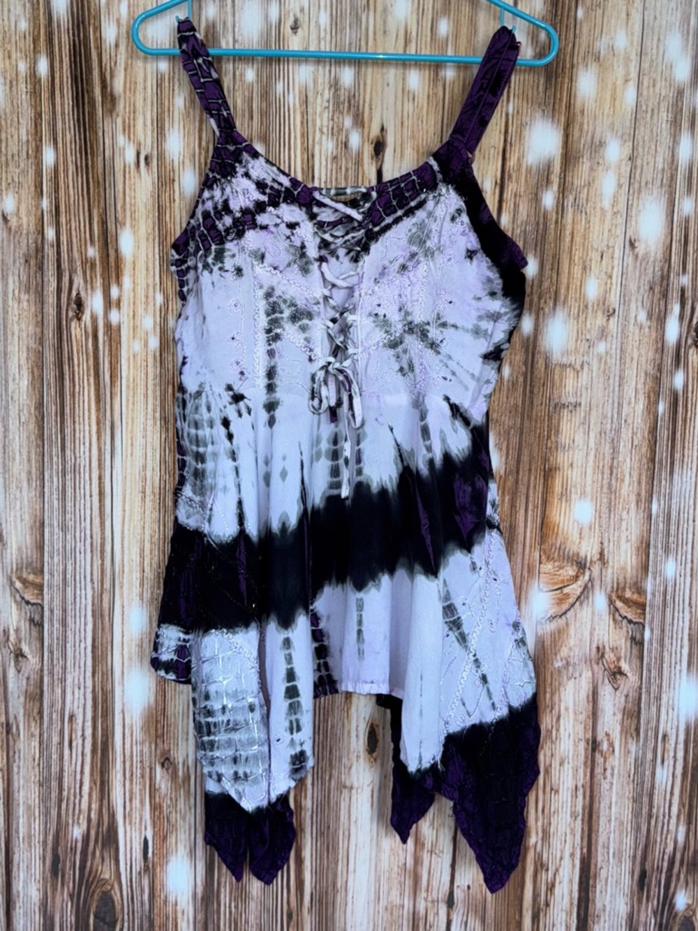 L.S.I. Purple Tie-Dye Boho Fairy Tank Top - Picture 11 of 11